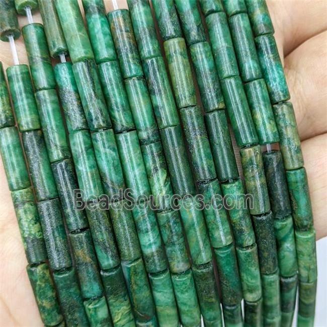 Natural African Chrysoprase Tube Beads Green