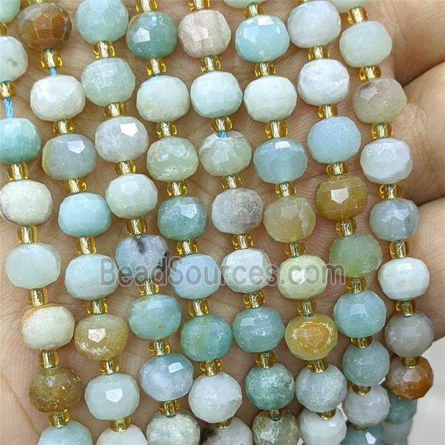 Natural Chinese Amazonite Beads Faceted Rondelle