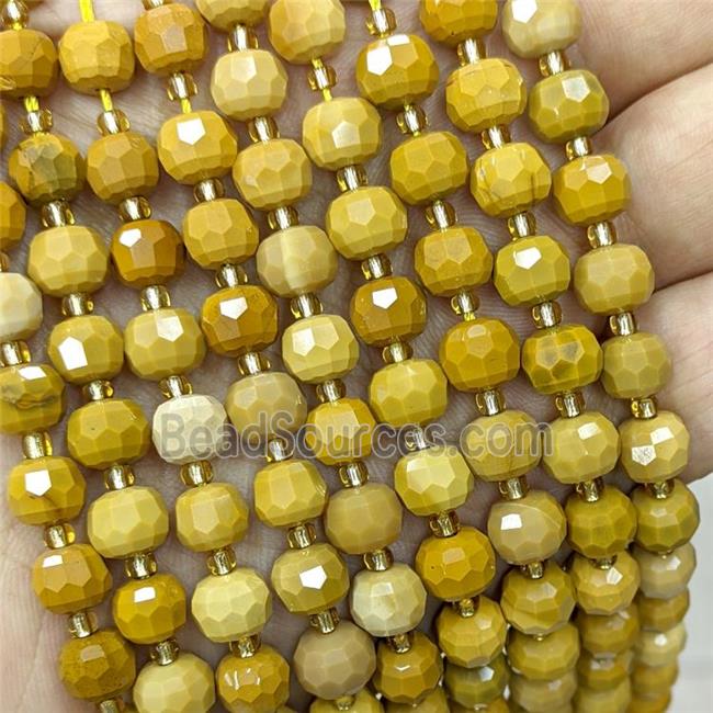 Natural Yellow Mookaite Beads Faceted Rondelle