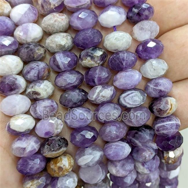 Natural Dogtooth Amethyst Beads Faceted Rondelle Purple