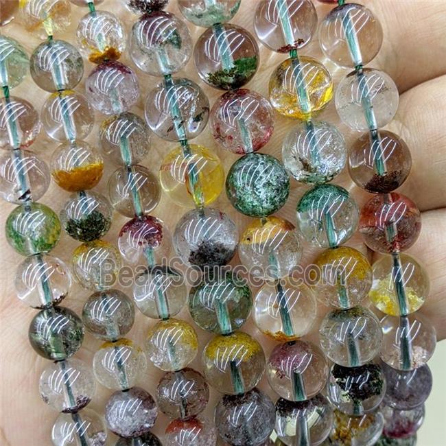 Natural Chlorite Quartz Beads Smooth Round Multicolor