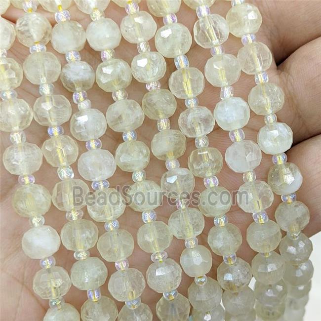 Natural Lemon Quartz Beads Faceted Rondelle