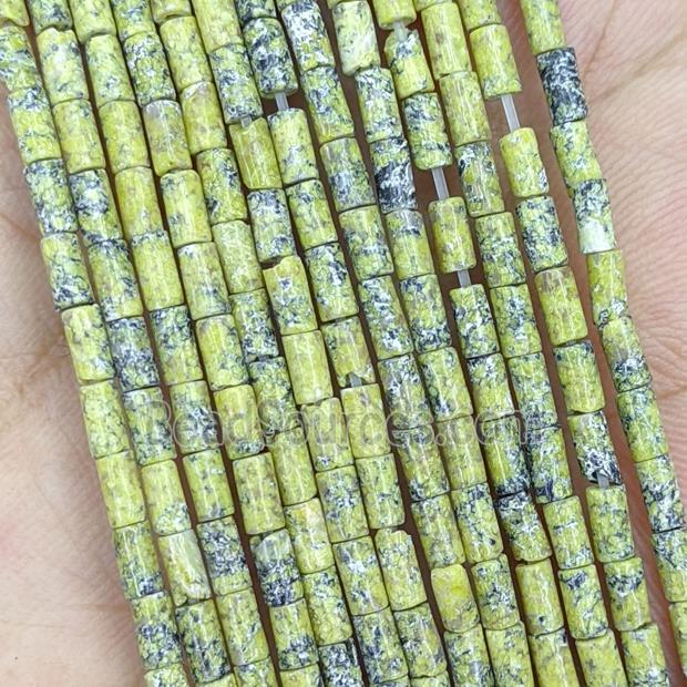 Natural Yellow Turquoise Tube Beads