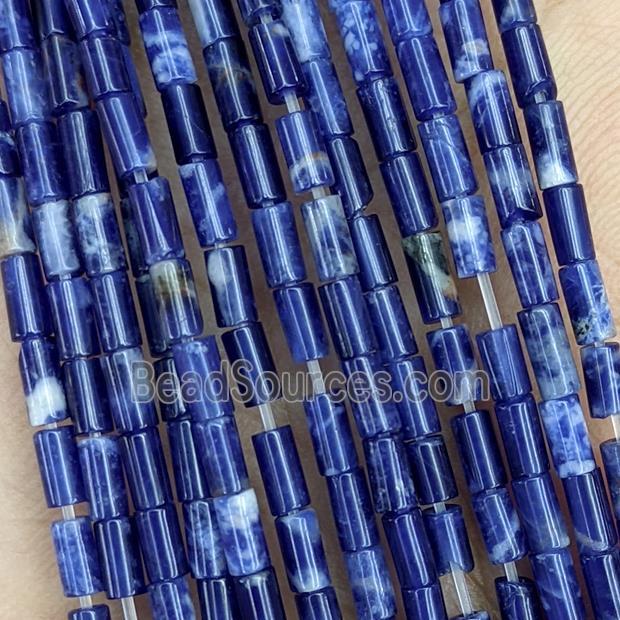 Natural Blue Sodalite Tube Beads