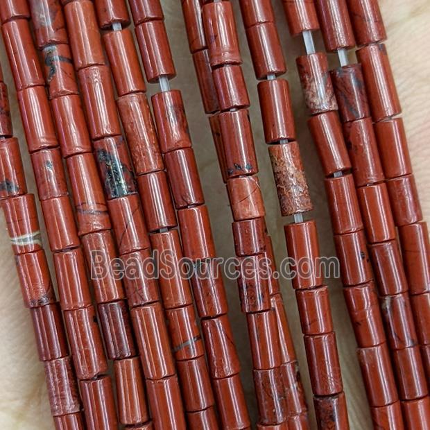 Natural Red Jasper Tube Beads