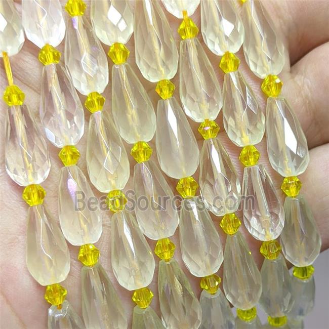 Natural Lemon Quartz Beads Faceted Teardrop