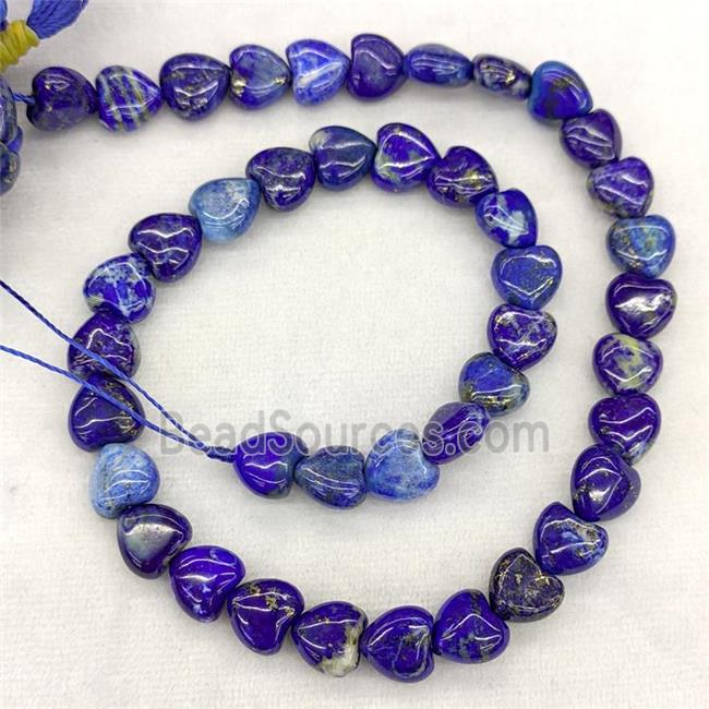 Natural Blue Lapis Lazuli Heart Beads