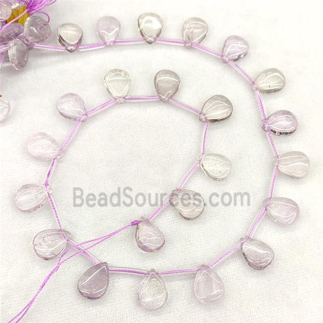 Natural Amethyst Teardrop Beads Topdrilled Lt.purple