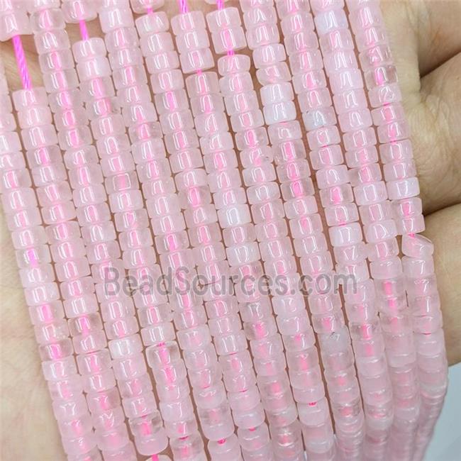 Natural Pink Rose Quartz Heishi Beads