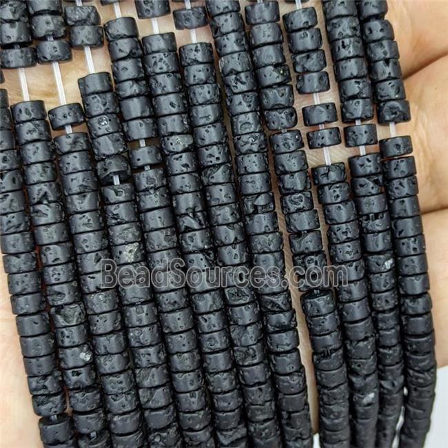 Black Lava Heishi Beads