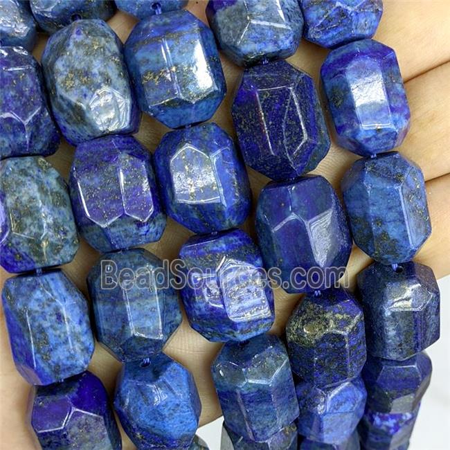 Natural Blue Lapis Lazuli Nugget Beads Freeform Faceted