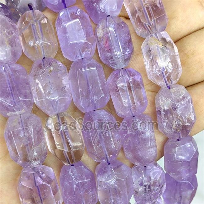 Natural Amethyst Nugget Beads Freeform Faceted Lt.Purple