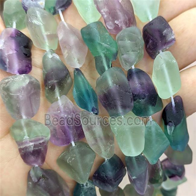 Natural Fluorite Nugget Beads Freeform Multicolor