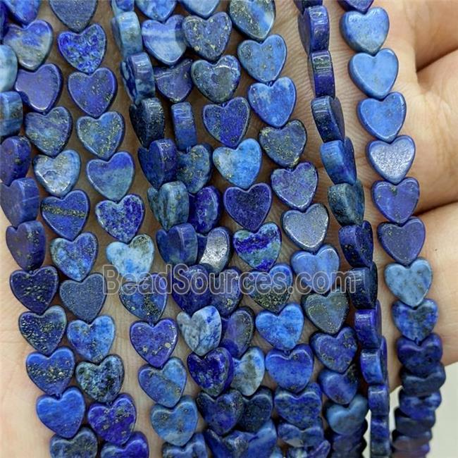 Natural Blue Lapis Lazuli Heart Beads