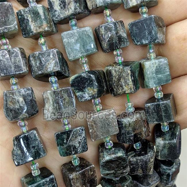 Natural Green Kyanite Cube Beads