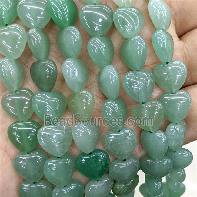 Natural Green Aventurine Heart Beads