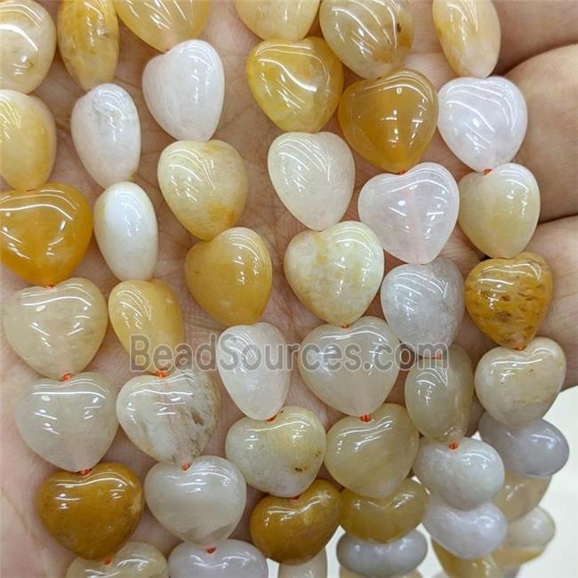 Natural Yellow Aventurine Heart Beads