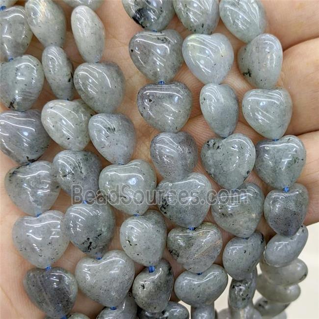 Natural Labradorite Heart Beads