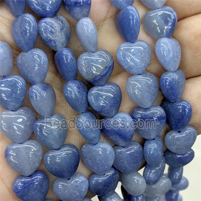 Natural Blue Aventurine Heart Beads