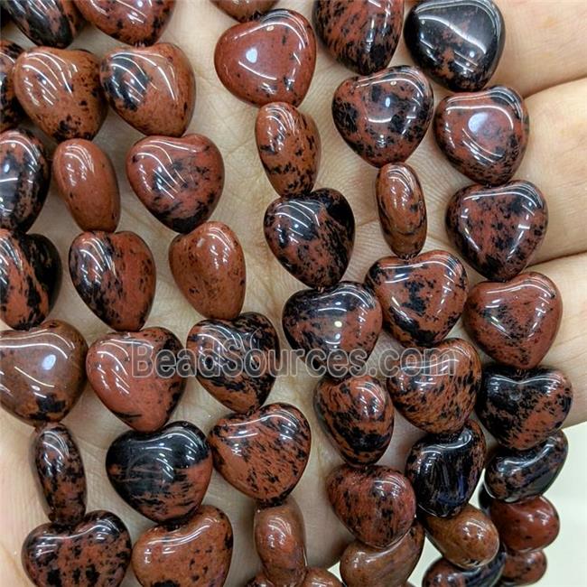 Natural Autumn Jasper Heart Beads