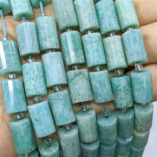 Natural Green Amazonite Tube Beads