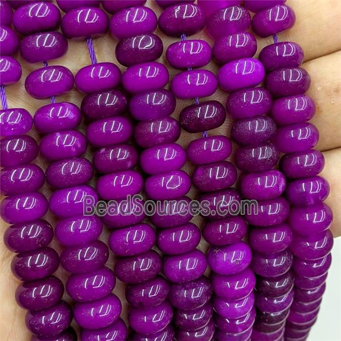 Purple Dye Jade Beads Smooth Rondelle