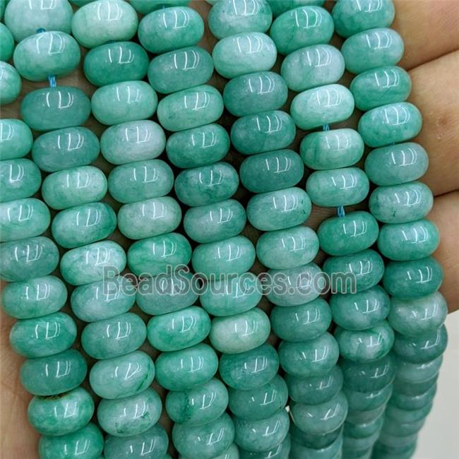 Jade Beads Smooth Rondelle Green Dye