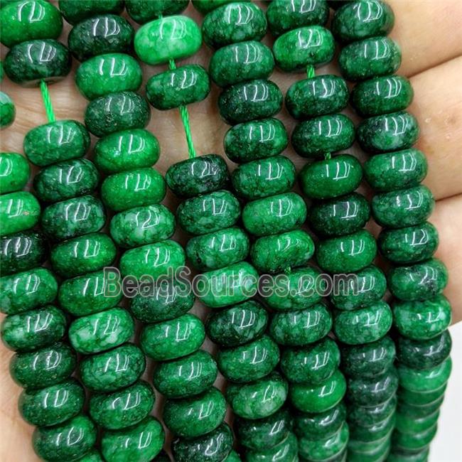 Jade Beads Smooth Rondelle Green Dye