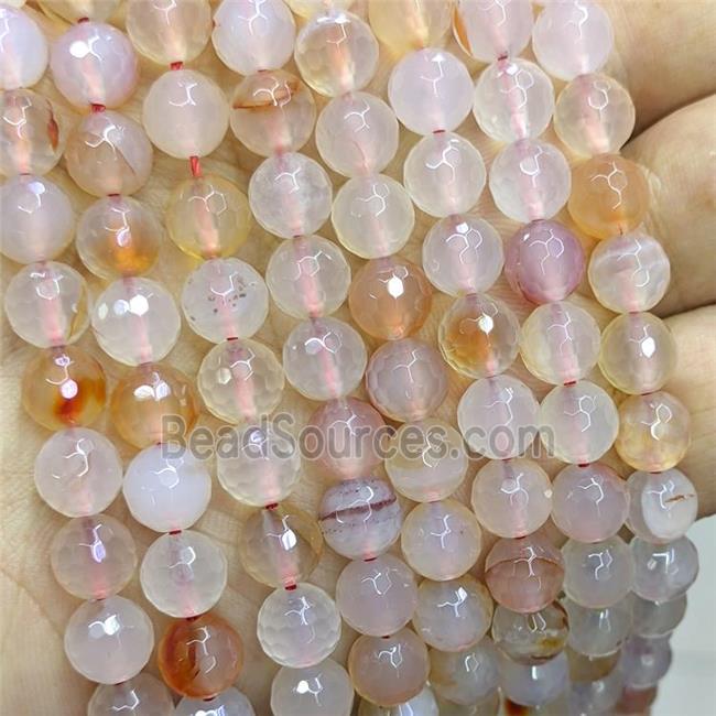 Natural Agate Beads Faceted Round