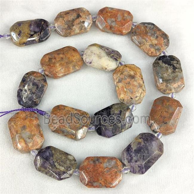 Natural Purple Jasper Beads Faceted Rectangle