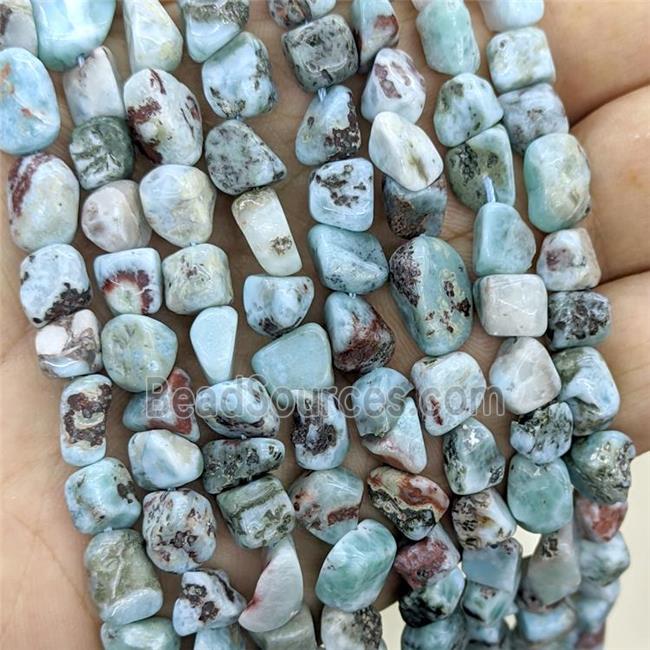 Natural Larimar Chips Beads Blue Freeform