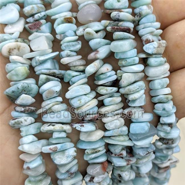 Natural Larimar Chips Beads Blue Freeform