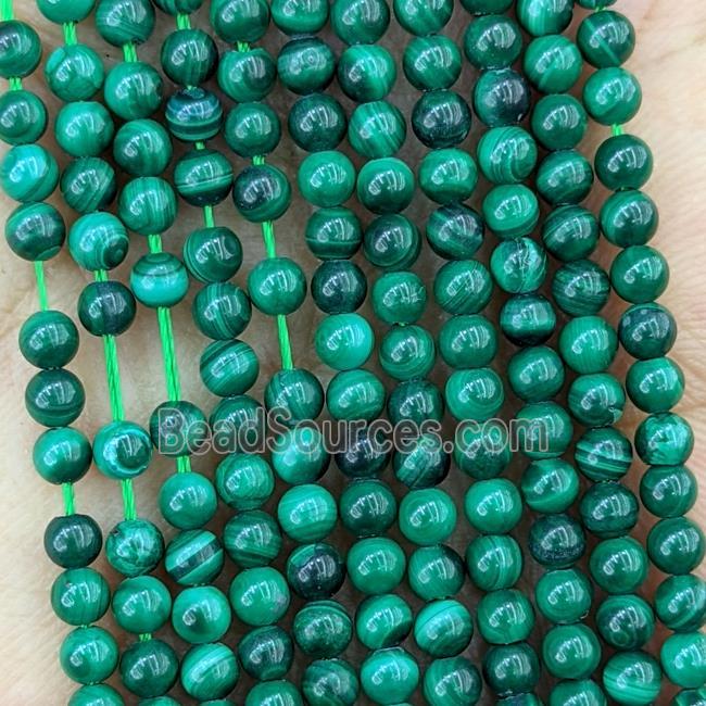 Natural Malachite Beads Green Smooth Round