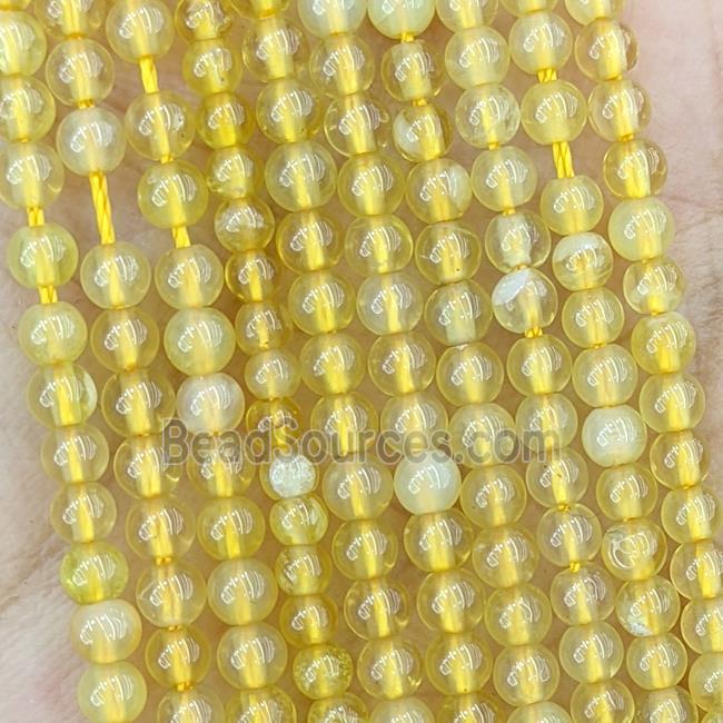 Natural Yellow Opal Beads Smooth Round