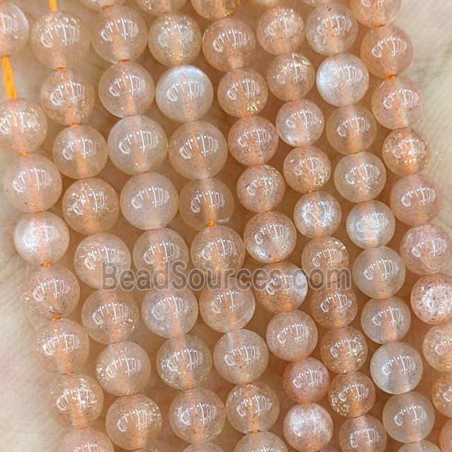 Natural Golden Spot Sunstone Beads Smooth Round