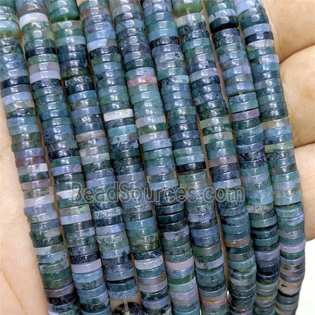 Natural Green Moss Agate Heishi Beads