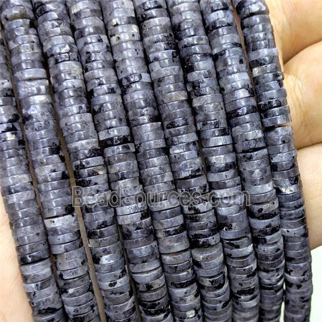 Natural Black Labradorite Heishi Beads Larvikite