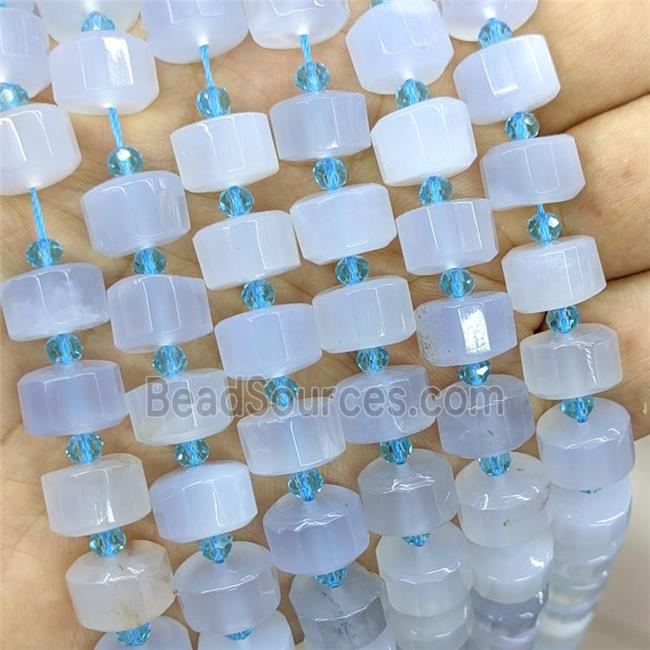 Natural Blue Chalcedony Agate Heishi Beads