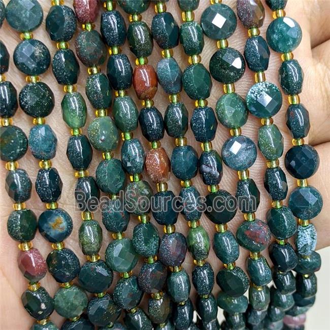 Natural Indian Agate Beads Faceted Coin