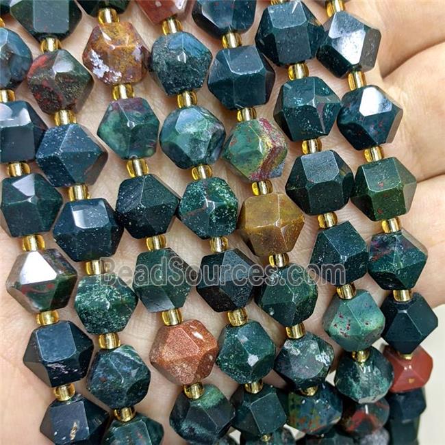 Natural Ocean Agate Beads Green Cut Bicone