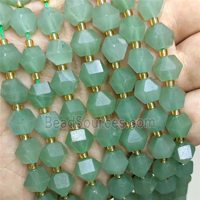 Natural Green Aventurine Beads Cut Bicone