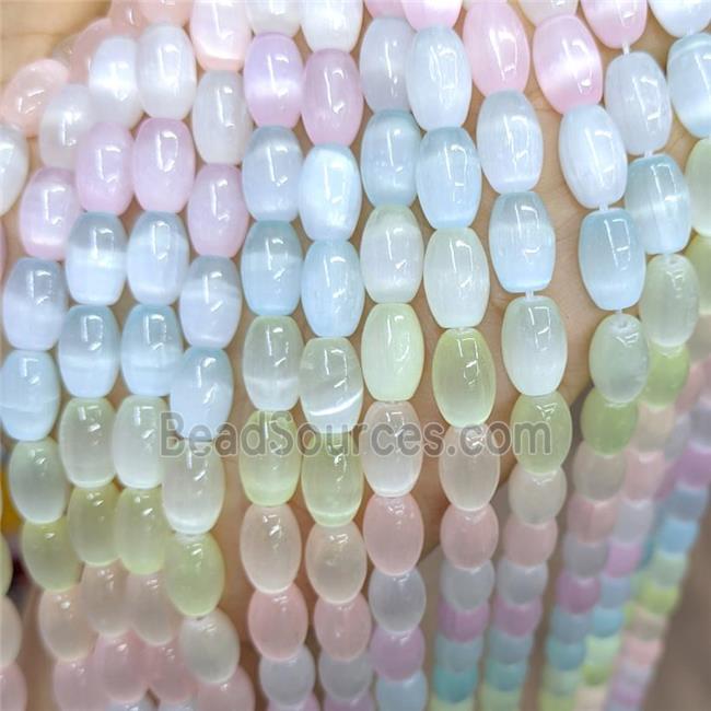 Natural Selenite Rice Beads Dye Multicolor