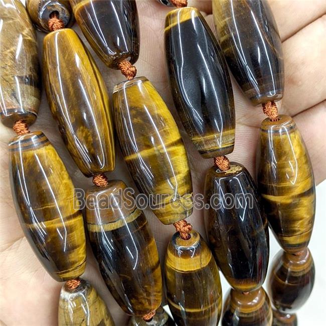 Natural Tiger Eye Stone Rice Beads