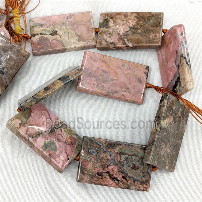 Natural Chinese Rhodonite Rectangle Beads