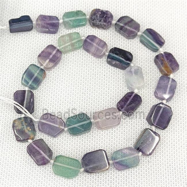 Natural Fluorite Beads Multicolor Rectangle