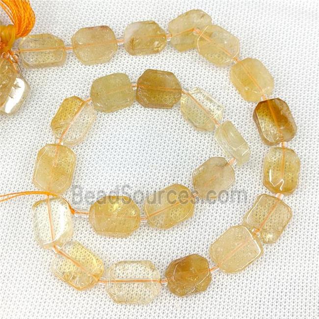 Natural Citrine Beads Rectangle Golden