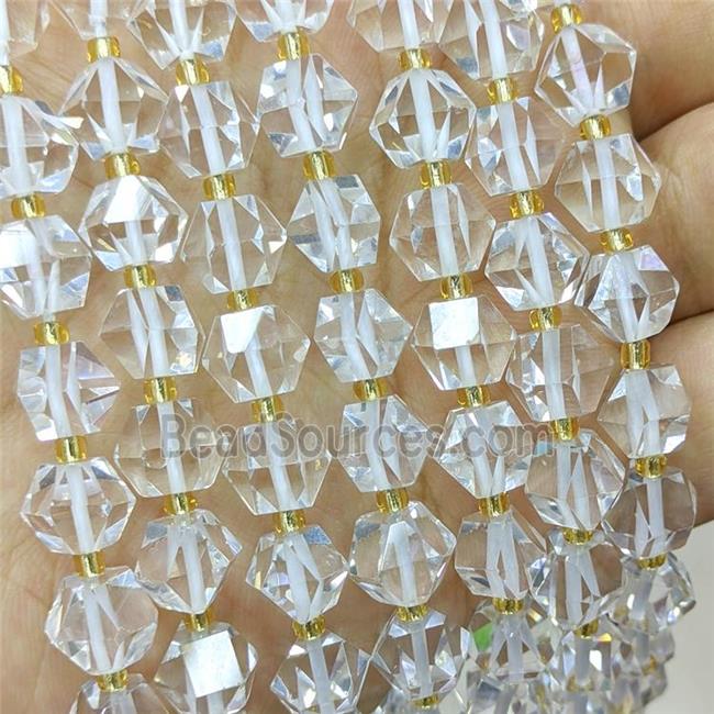 Clear Quartz Beads Cut Bicone