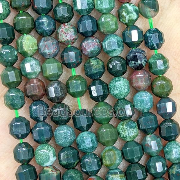 Natural Indian Agate Prism Beads Green