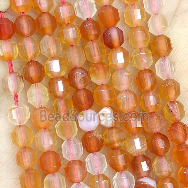 Natural Red Agate Prism Beads