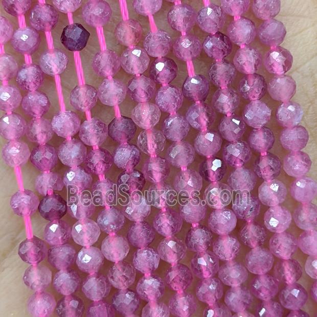 Natural Pink Tourmaline Beads Pony Faceted Round